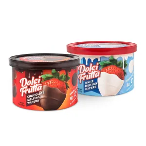 Dolci Frutta Variety Pack with Hard Chocolate Shell & White Chocolate Shell, Simply Microwave, Dip, and Done, Nut-Free, Gluten-Free, 8oz, Pack of 4