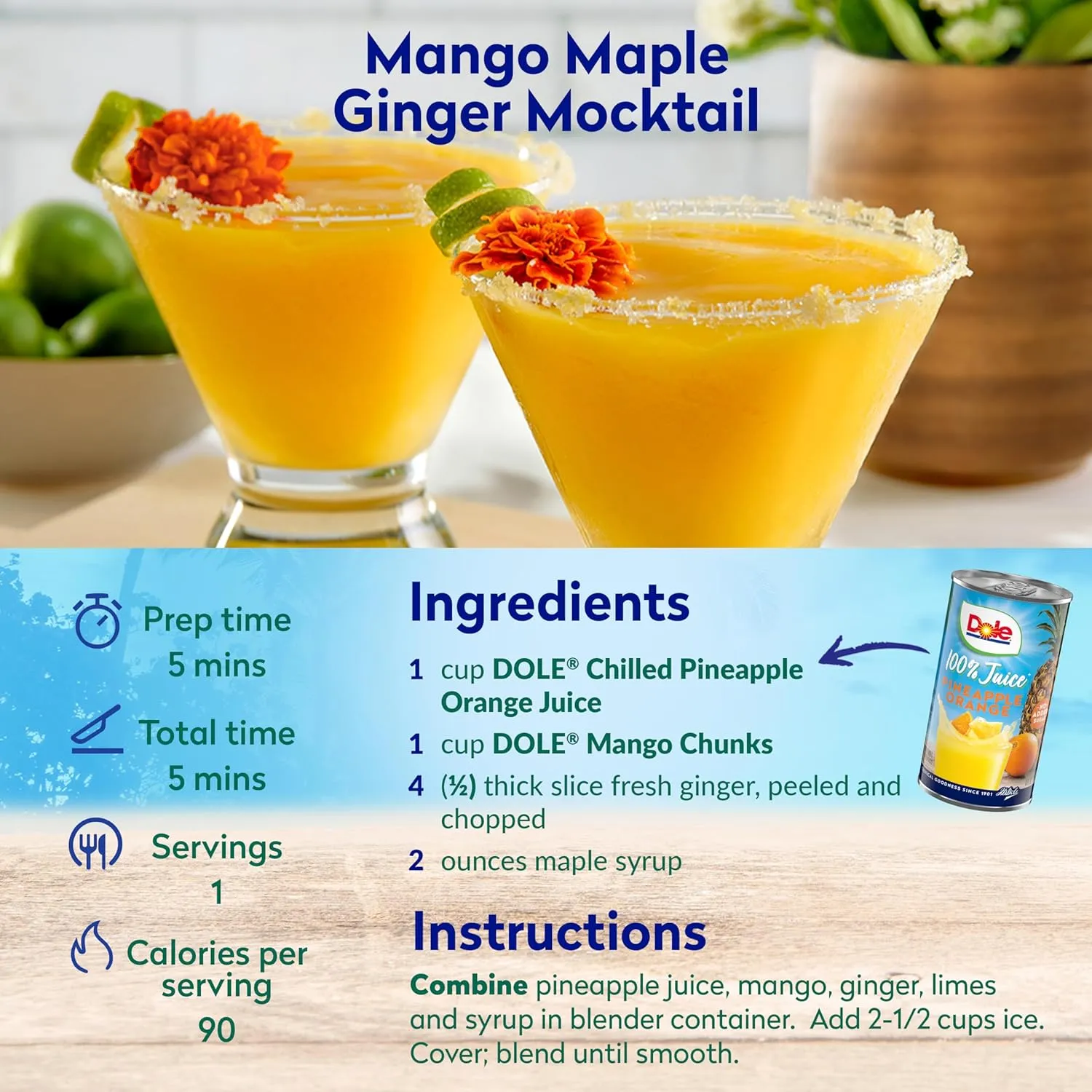 Dole Pineapple Orange Juice, 100% Fruit Juice with Added Vitamin C, 6 Fl Oz (Pack of 6), 48 Total Cans