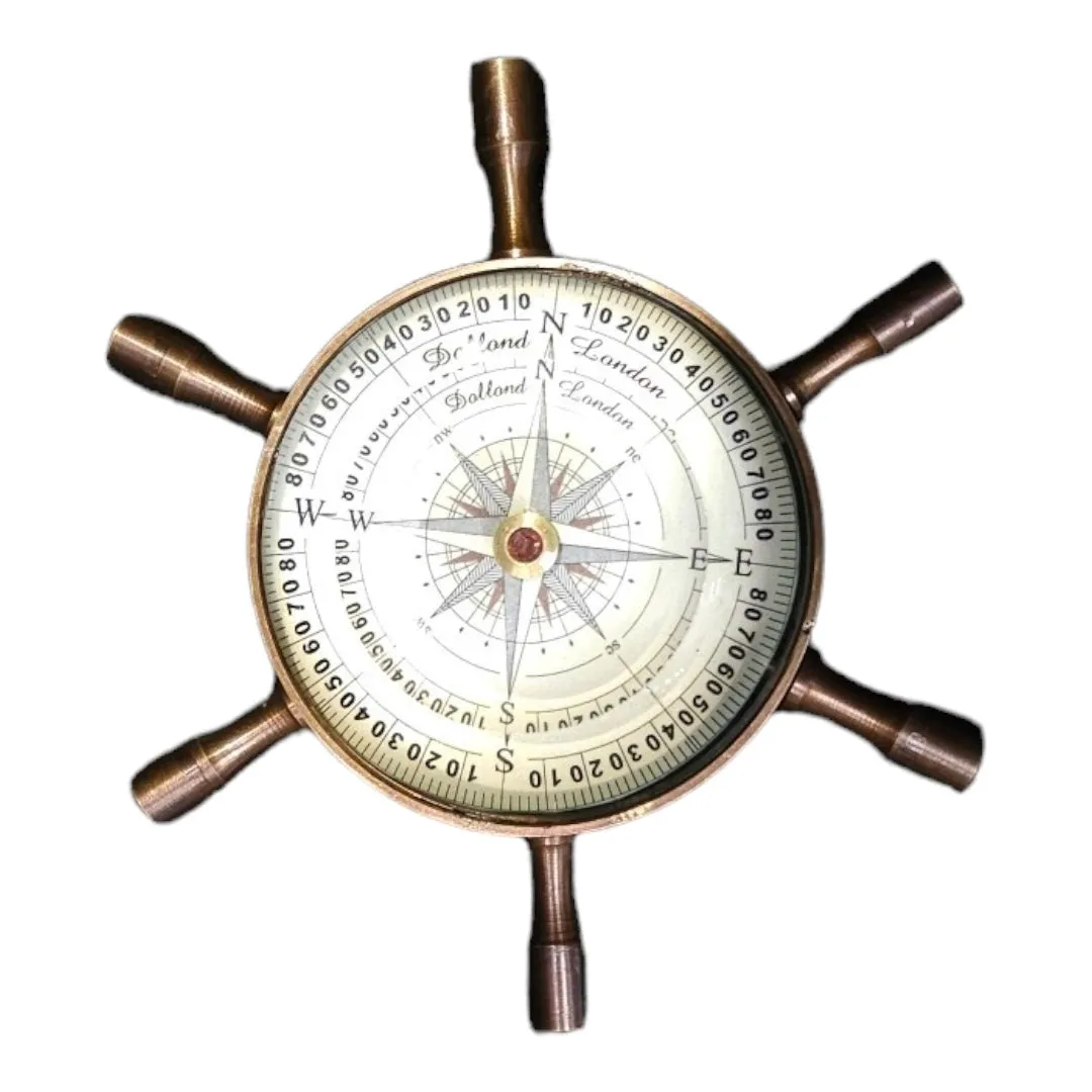 Dollond London Brass Wheel Compass | Vintage Navigation Tool
