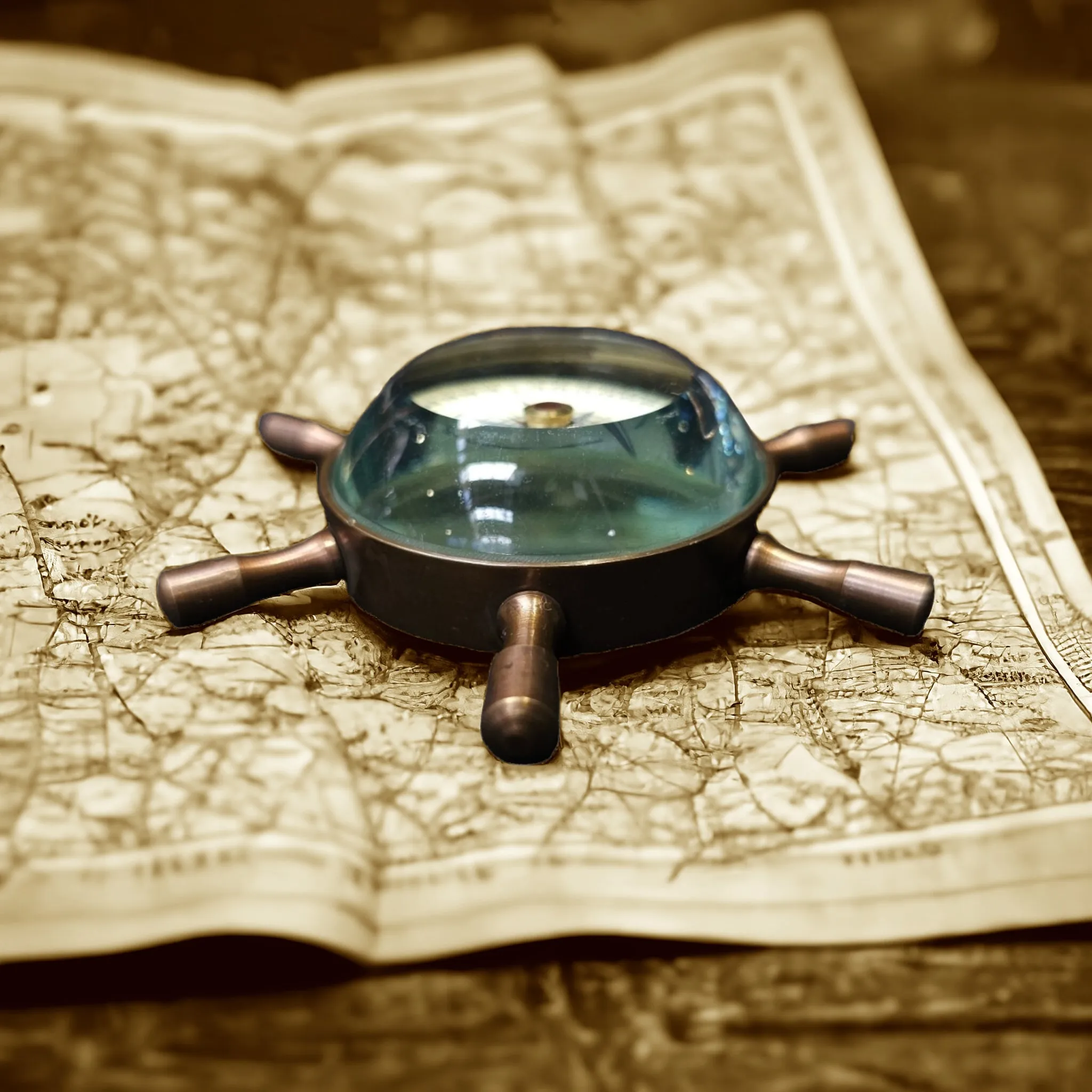Dollond London Brass Wheel Compass | Vintage Navigation Tool