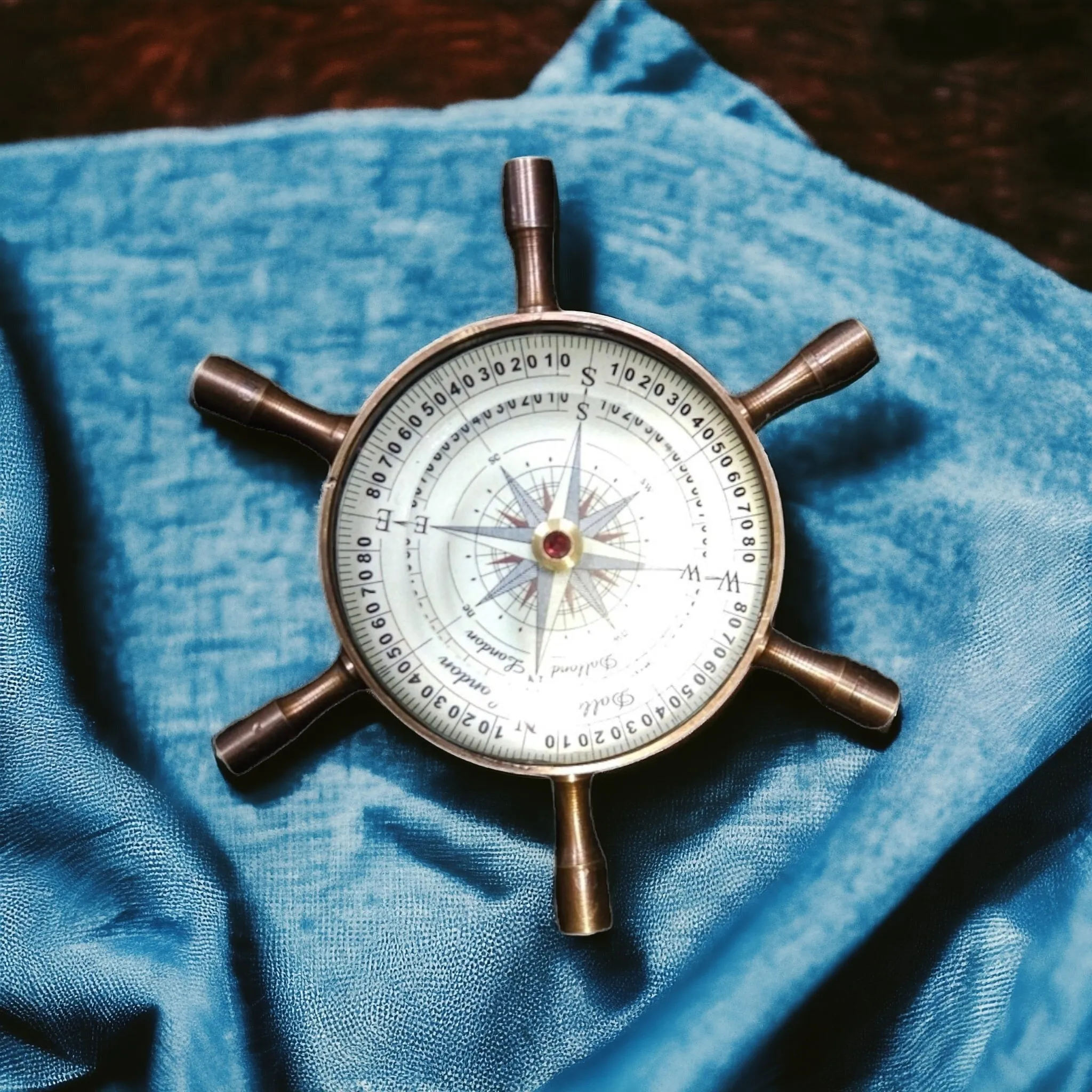 Dollond London Brass Wheel Compass | Vintage Navigation Tool