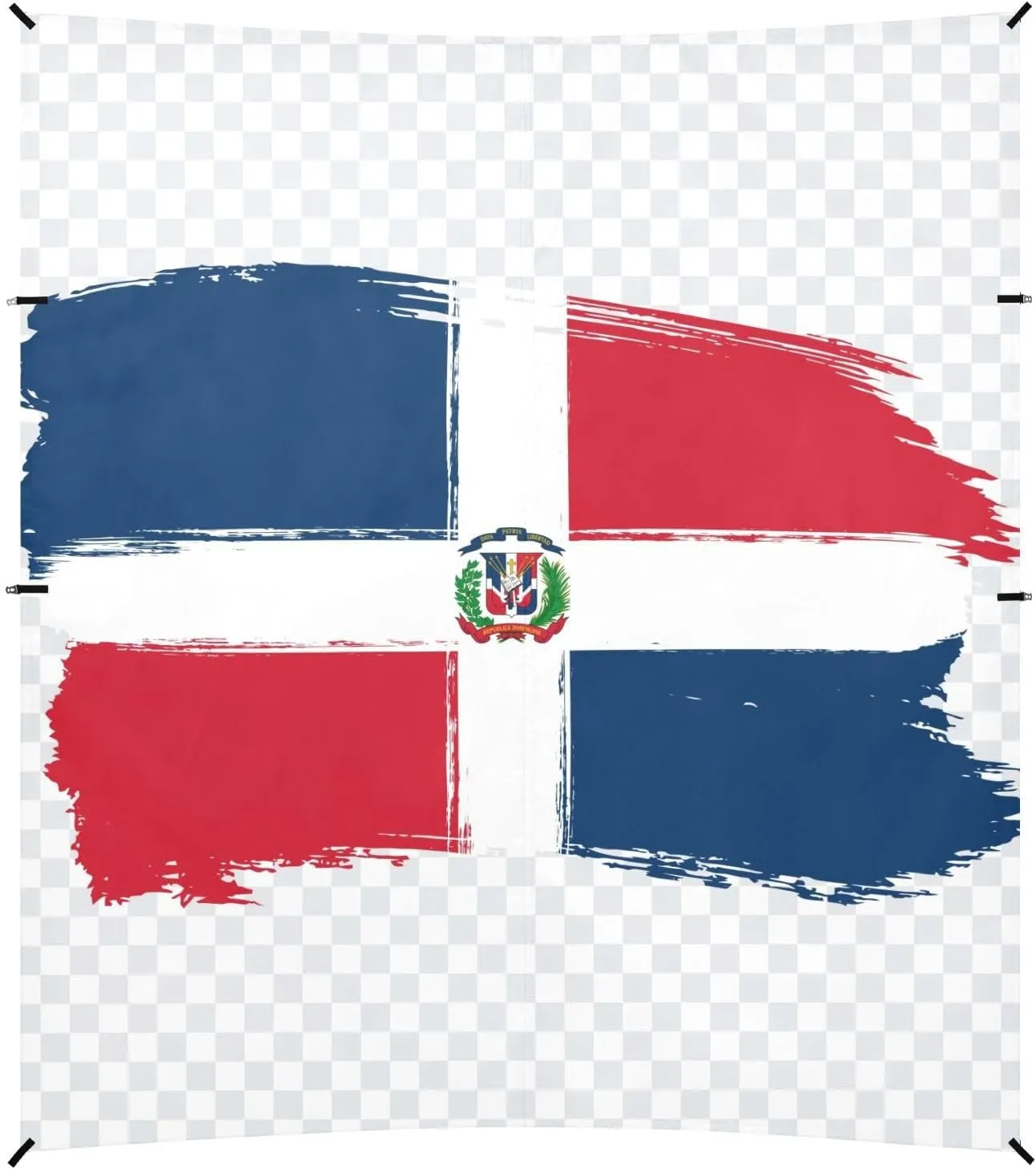 Dominican Republic Flag National Beach Tent UPF50  Protection Water-Resistant Shade Sun Shelter with Sturdy Poles, Sandbags and Shovel for Camping, Fishing, Backyard Fun