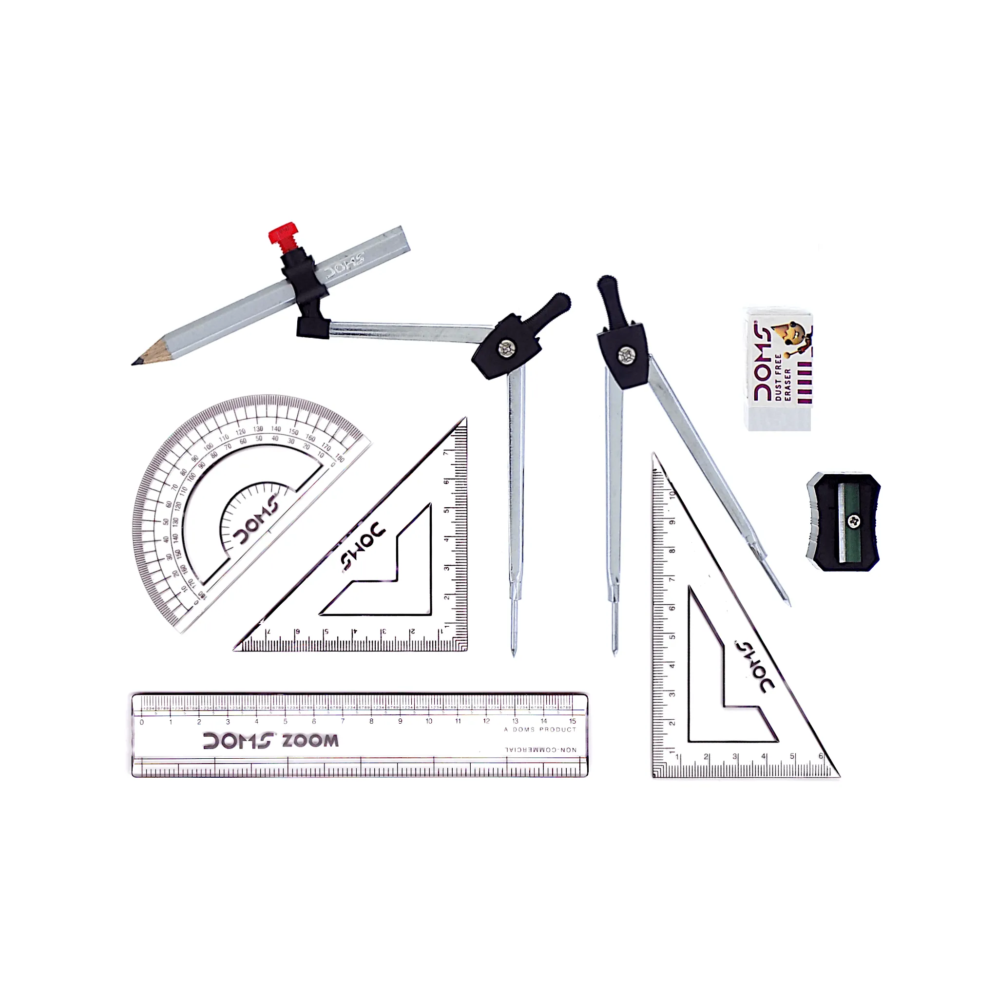 Doms Maths Geometry Drafting Set of 9 Pcs