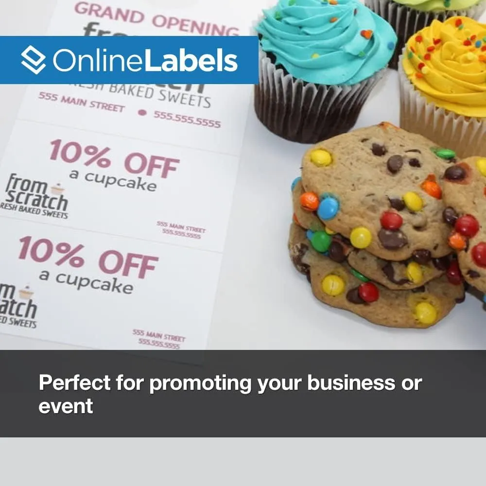 Door Hangers with Tear Away Cards - 4.25 x 11 - Cardstock - Pack of 200, 100 Sheets - Inkjet/Laser Printer - Online Labels