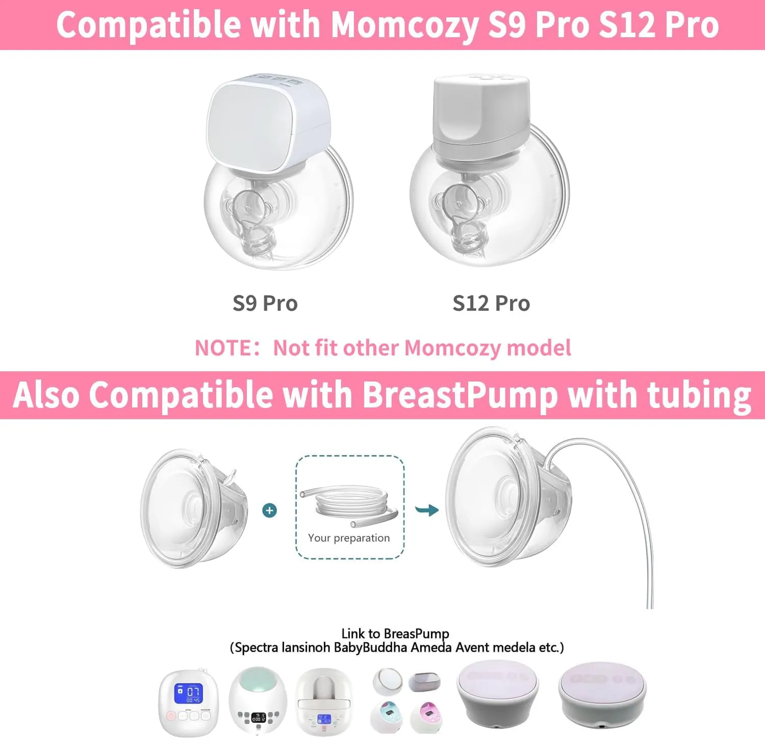 Double Hands-Free Wearable Breast Pump Parts 19mm Milk Collector Cup Compatible with Momcozy S9 Pro|S12 Pro Breastpump Incl 19mm Flange Use with S9 Pro|S12 Pro Parts/Accessories Replacement