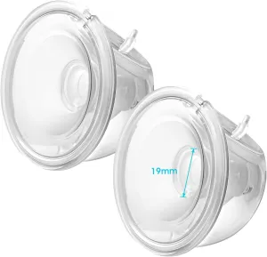 Double Hands-Free Wearable Breast Pump Parts 19mm Milk Collector Cup Compatible with Momcozy S9 Pro|S12 Pro Breastpump Incl 19mm Flange Use with S9 Pro|S12 Pro Parts/Accessories Replacement