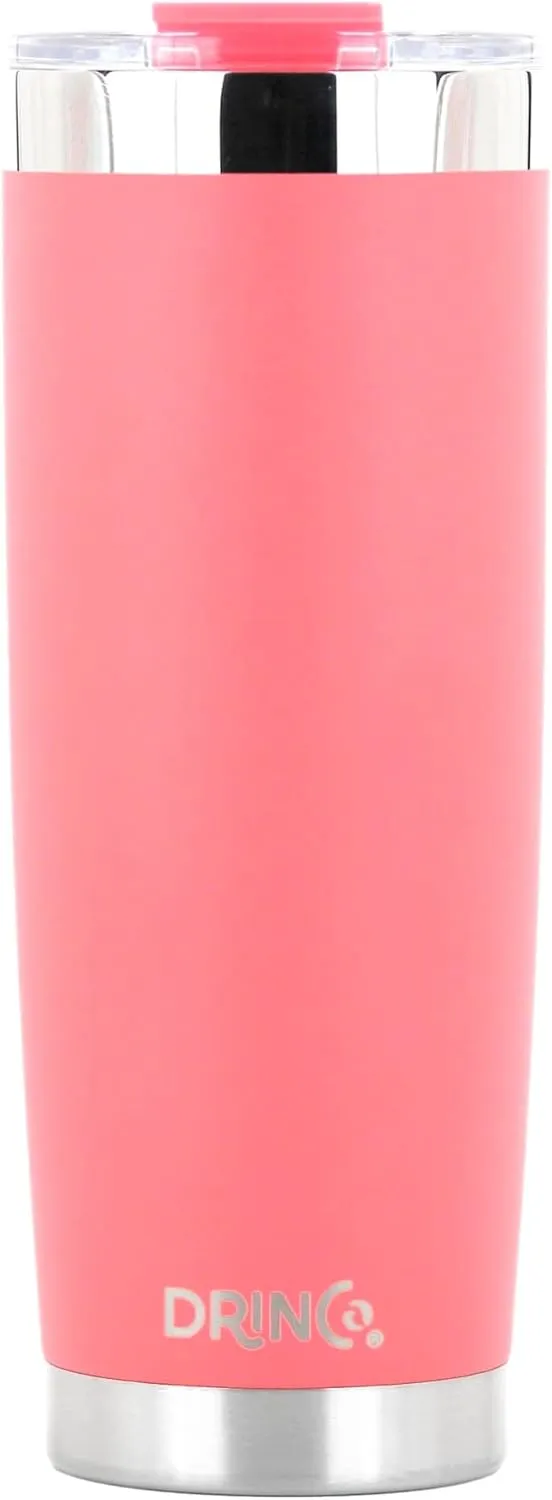 Drinco - 20 oz Stainless Steel Tumbler | Double Walled Vacuum Insulated Mug With Lid, 2 Straws, For Hot & Cold Drinks (20oz Coral Paradise, 20oz)