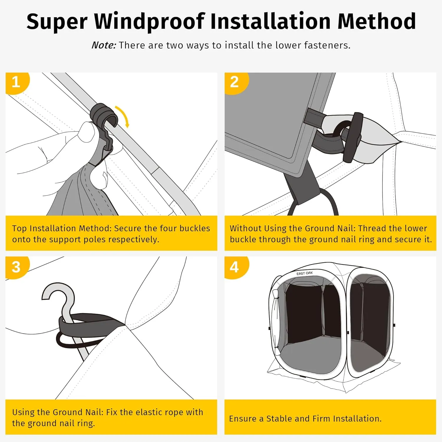 EAST OAK Sun Shade Sail Canopy Cover for EAST OAK Screen House & Pop-Up Tent 10 x 10 FT, Sun Protection, UPF 50 , 210D Oxford Silver-Coated Fabric, 74" x 54", Pack of 3 (Not Include Tent)