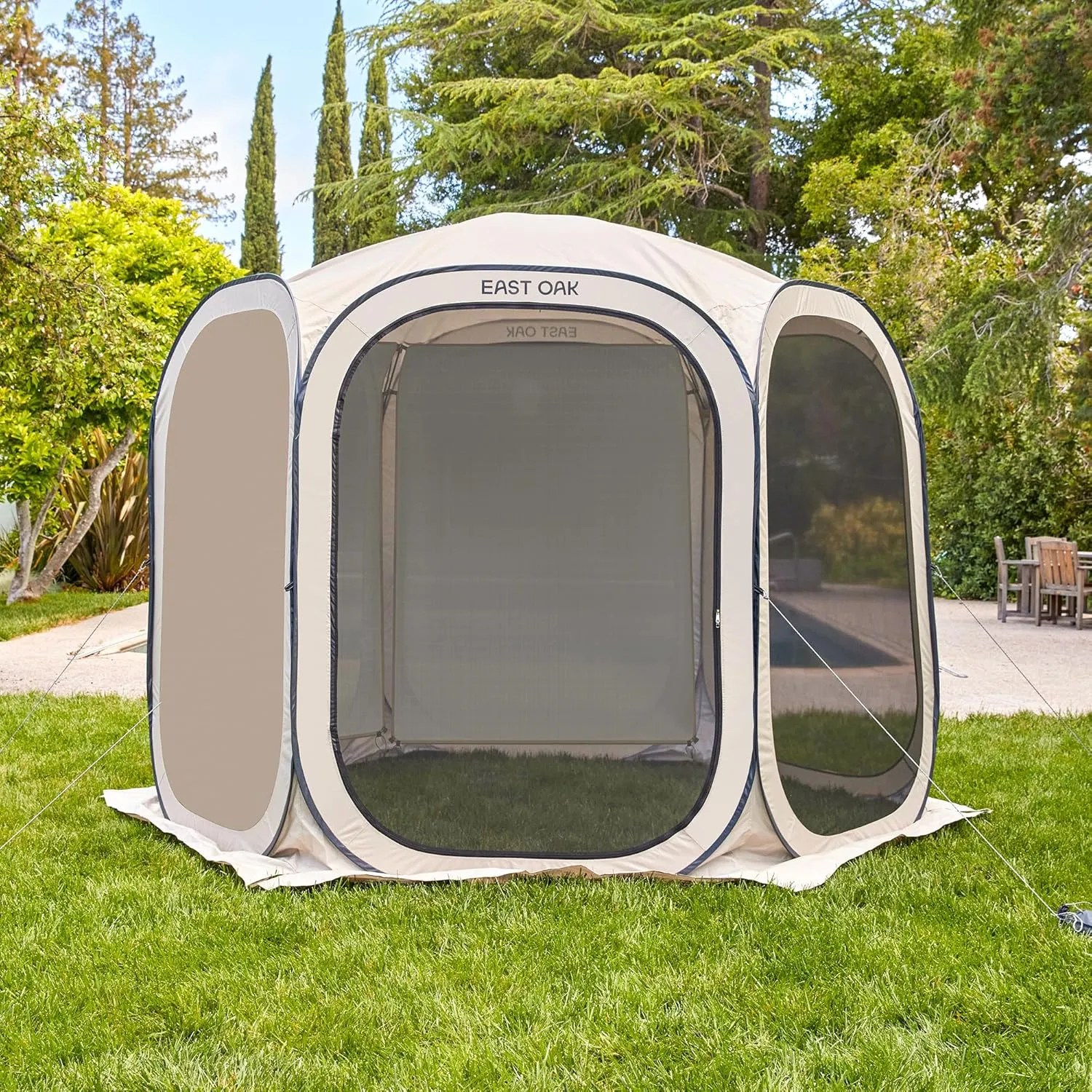 EAST OAK Sun Shade Sail Canopy Cover for EAST OAK Screen House & Pop-Up Tent 10 x 10 FT, Sun Protection, UPF 50 , 210D Oxford Silver-Coated Fabric, 74" x 54", Pack of 3 (Not Include Tent)