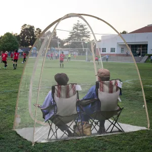 Eighteentek Sports Tent 7'X4'X6.5'H, Instantly Pop-up Shelter Providing Protection from Cold, Wind, Rain, 540° Panoramic Clean Bubble Tent for Sports Events, Camping, Fishing, Cheering, Parades