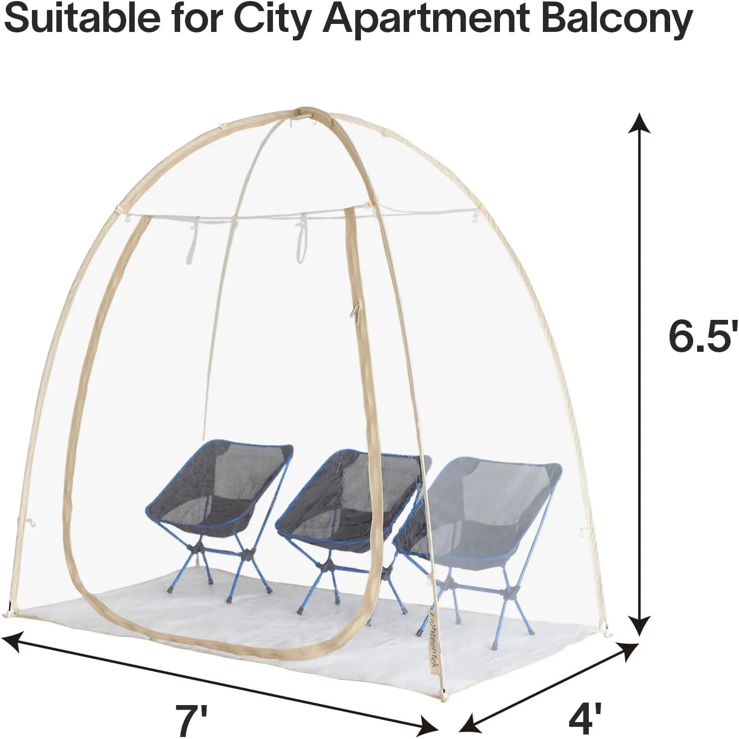 Eighteentek Sports Tent 7'X4'X6.5'H, Instantly Pop-up Shelter Providing Protection from Cold, Wind, Rain, 540° Panoramic Clean Bubble Tent for Sports Events, Camping, Fishing, Cheering, Parades