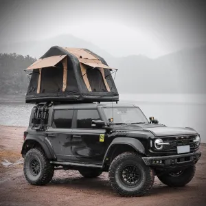 Elevated Comfort with Inflatable Car Roof Tent, Quick Setup, for SUVs and Trucks, Khaki & Black