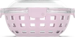Ello Duraglass Meal Prep Lunch Bowl Container, 5 cup- Glass Food Storage Container with Silicone Sleeve and Airtight BPA-Free Plastic Lid, Dishwasher, Microwave, and Freezer Safe