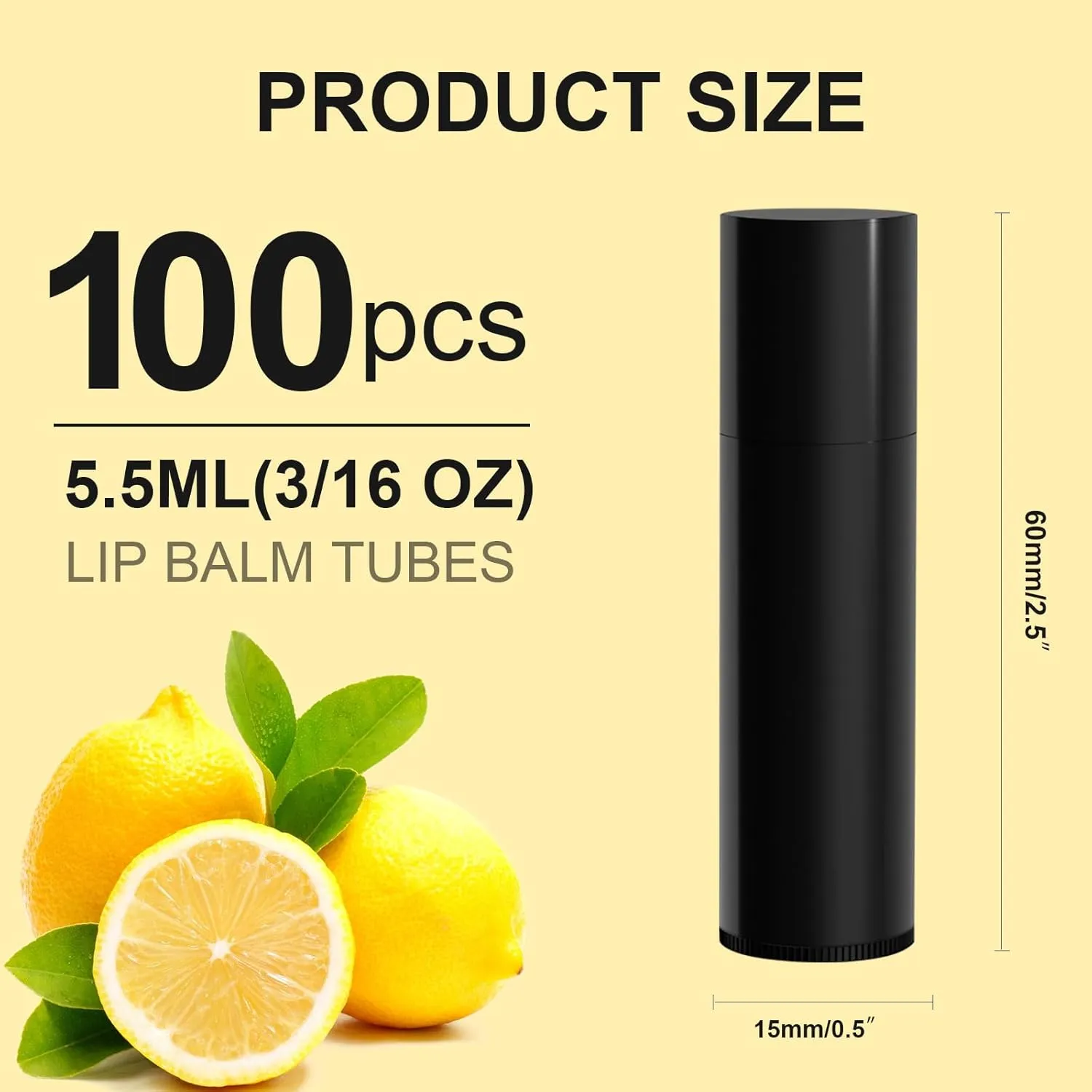 Empty Lip Balm Tubes for DIY Lipstick with Leak-proof Caps, 100-Pack Lip Balm Containers BPA Free,Transparent