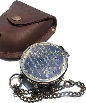 Engraved Brass Compass Gift to My Son/to My Daughter Be Strong Our Son/Our Daughter Nautical Gift for Son/Daughter from Dad//A Perfect and Unique Gift with Leather Case (to My Son - Mom)