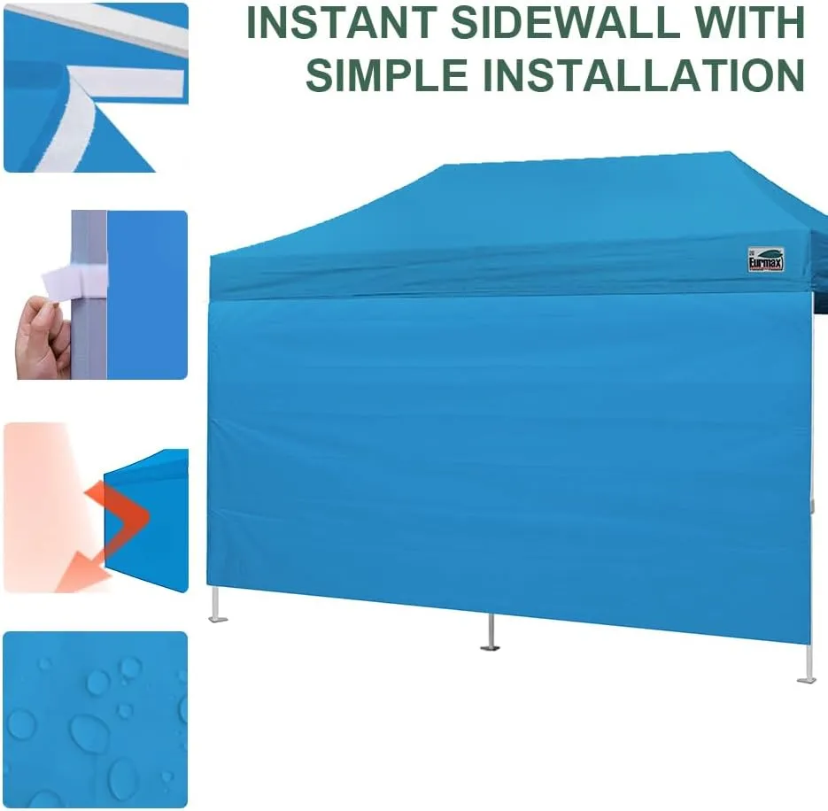 Eurmax USA 10×20 Instant Canopy SunWall Pop Up Canopy Wall with Horizontal Strap ONLY,1 Pack Sidewall (Sky Blue)