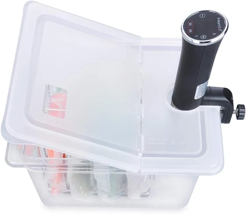 EVERIE Sous Vide Container 12 Quart EVC-12 with Collapsible Hinged Lid Compatible with Anova Nano or AN500-US00 or Anova Pro 3.0 or Anova Mini, Also Fits Instant Pot