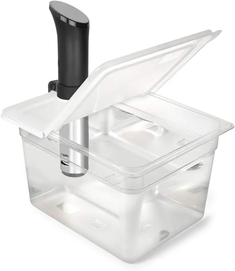 EVERIE Sous Vide Container 12 Quart EVC-12 with Collapsible Hinged Lid Compatible with Anova Nano or AN500-US00 or Anova Pro 3.0 or Anova Mini, Also Fits Instant Pot