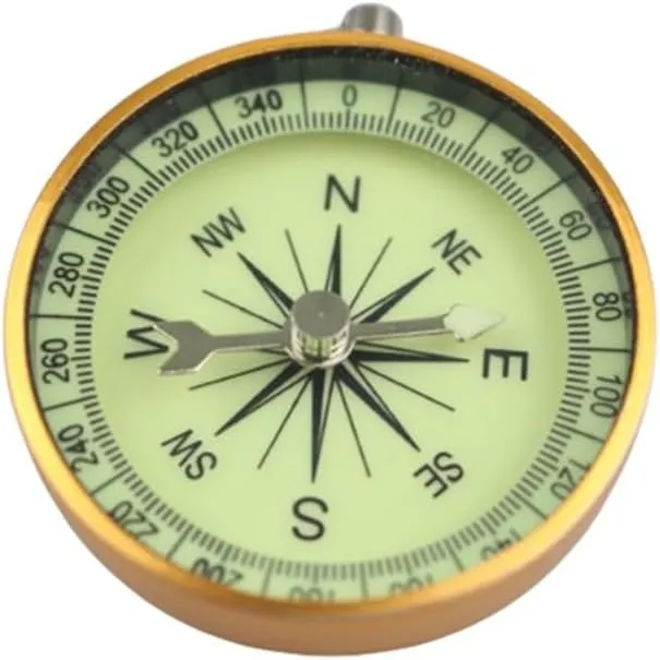Explosive Aluminum Gold All-Luminous Outdoor Teaching Compass Can Pointer
