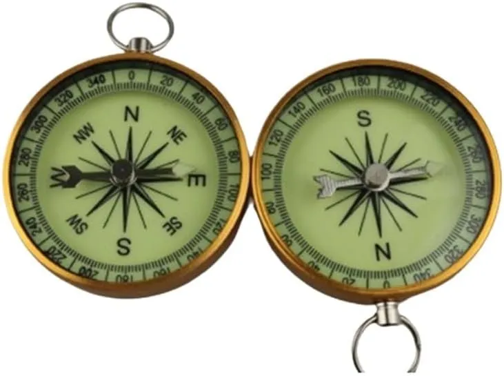 Explosive Aluminum Gold All-Luminous Outdoor Teaching Compass Can Pointer