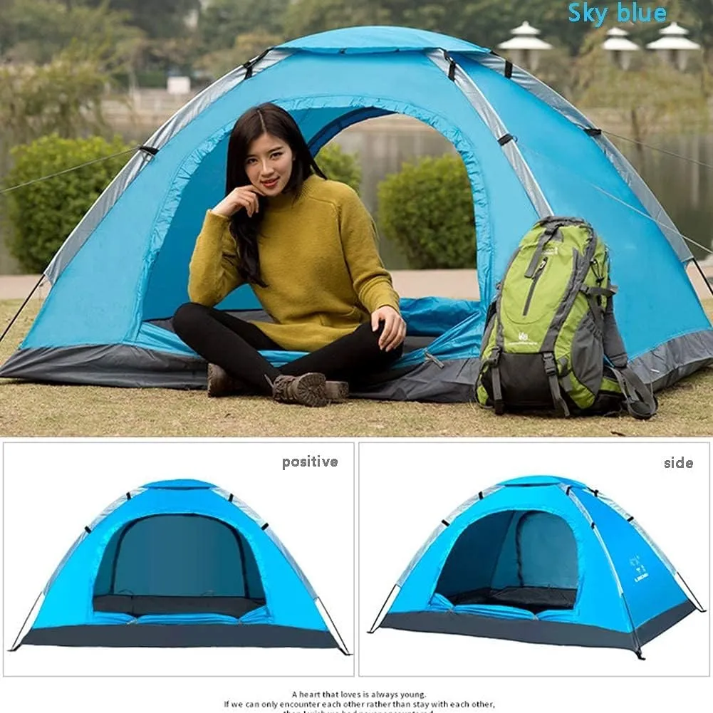 Family Camping Tents 2 Person Lightweight Tent Windproof UV Protection Ventilated and Perfect for Beach Outdoor Traveling Hiking Camping Fishing etc Unisex