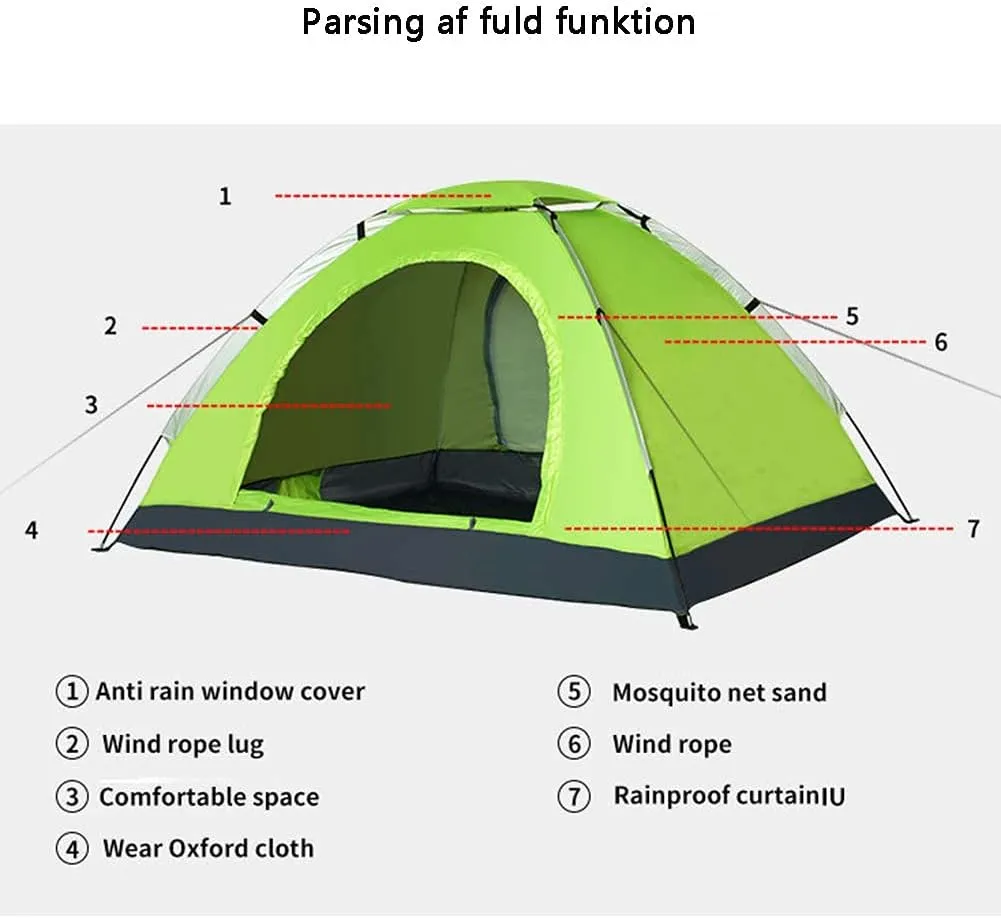 Family Camping Tents 2 Person Lightweight Tent Windproof UV Protection Ventilated and Perfect for Beach Outdoor Traveling Hiking Camping Fishing etc Unisex