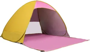 Family Tent Camping Tent Portable Lightweight for 3 to 4 People Large Size Outdoor Tent Good Stuff Beautiful Scenery Hopeful, 230*200*130cm, Pink