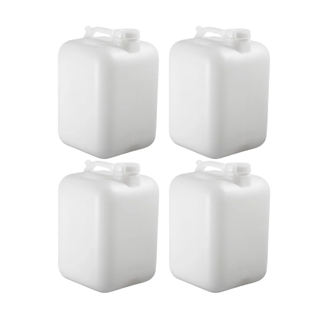 FastRack 5 Gallon Hedpak with Cap (Pack of 4) | BPA-Free, Food-Grade, and Leak-Proof | White Container | Ideal for Brewing, Fermentation, or Storage