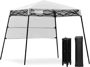 Fireflowery 7’ x 7’ Pop Up Canopy Tent, Portable Shelter Canopy w/Backpack, Outdoor Instant Canopy Tent, Lightweight & Compact for Hiking, Fishing, Camping, Picnic (7'x7' Base, 6'x6' top)