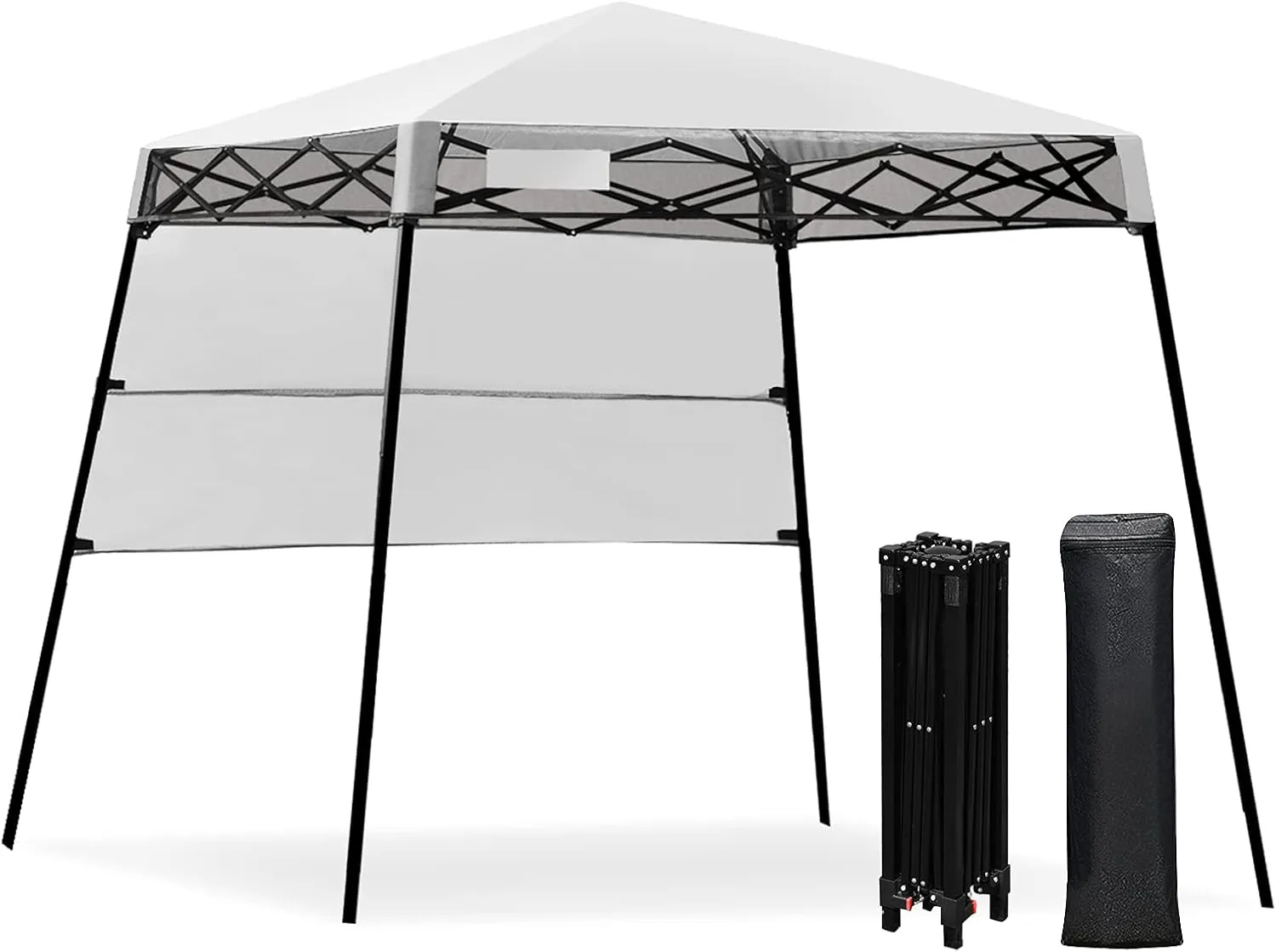 Fireflowery 7’ x 7’ Pop Up Canopy Tent, Portable Shelter Canopy w/Backpack, Outdoor Instant Canopy Tent, Lightweight & Compact for Hiking, Fishing, Camping, Picnic (7'x7' Base, 6'x6' top)