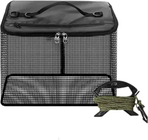 Floating Fish Basket, Fish Basket for Caught Fish, Foldable Fishing Holder Minnow Bucket Collapsible Fishing Net Storage Cage for Live Fish Live Well