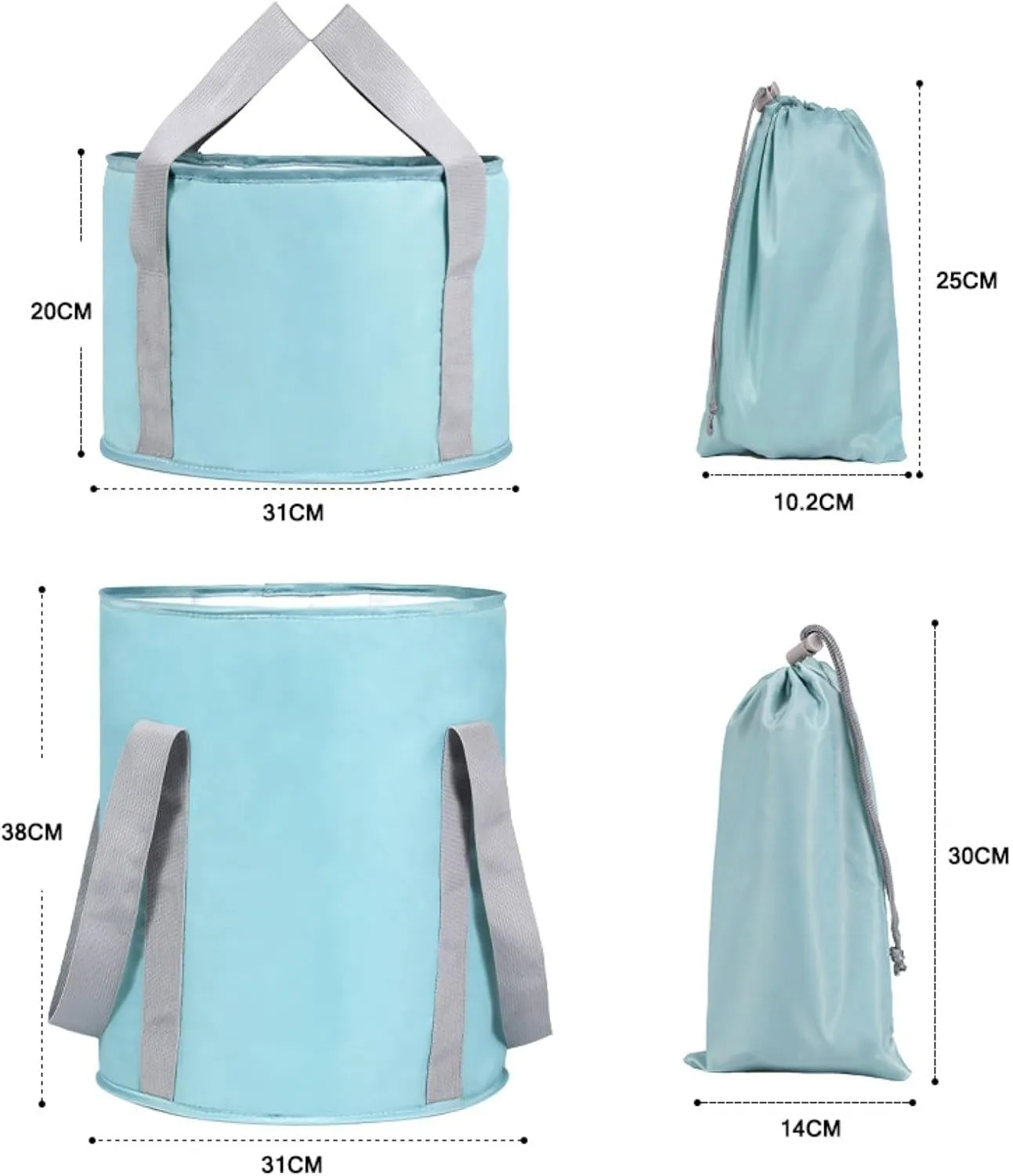 Foldable Foot Bag Collapsible Foot Bath Basin Bath Tubs Folding Water Basin Camping Basin Foldable Foot Soaking Tub Foldable Foot Tub Pedicure Basin (Color : Blue, Size : 31 * 20cm)