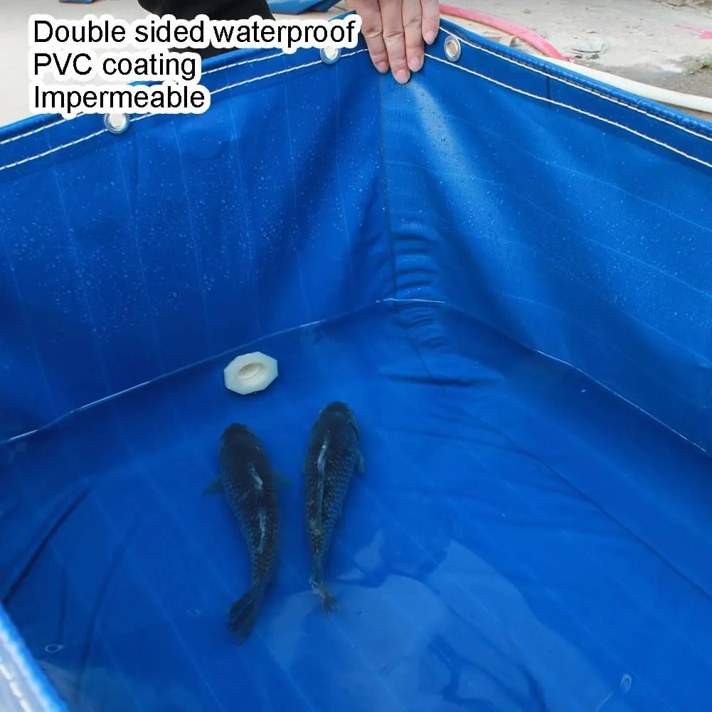 Foldable PVC Canvas Fish Pond - Water Storage Tank for Aquaculture, Outdoor Pool Above Ground, Aquarium Fish Watering
