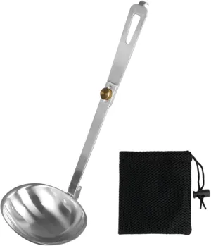 Foldable Soup Spoon Folding Spoon Outdoor Dining Tool Compact Kitchen Utensil Cookware for Fishing Hiking Camping Cooking