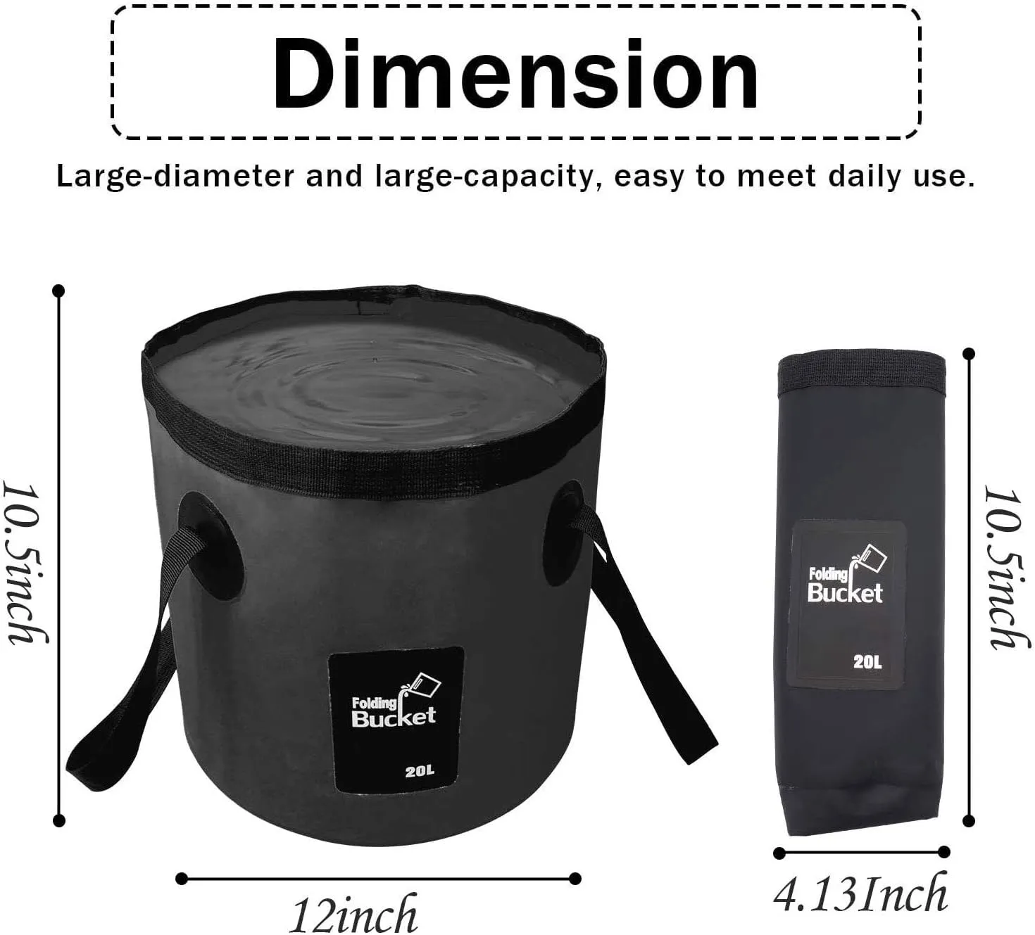 Folding Water Bucket, Large Capacity 20L Camping Storage Container, Outdoor Portable Collapsible Bucket for Travel Camping Picnic Hiking Fishing