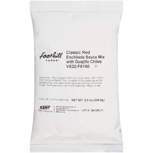 Foothill Farms Classic Red Enchilada Sauce Mix With Guajillo Chiles, 8 Oz Bag (Pack Of 8)