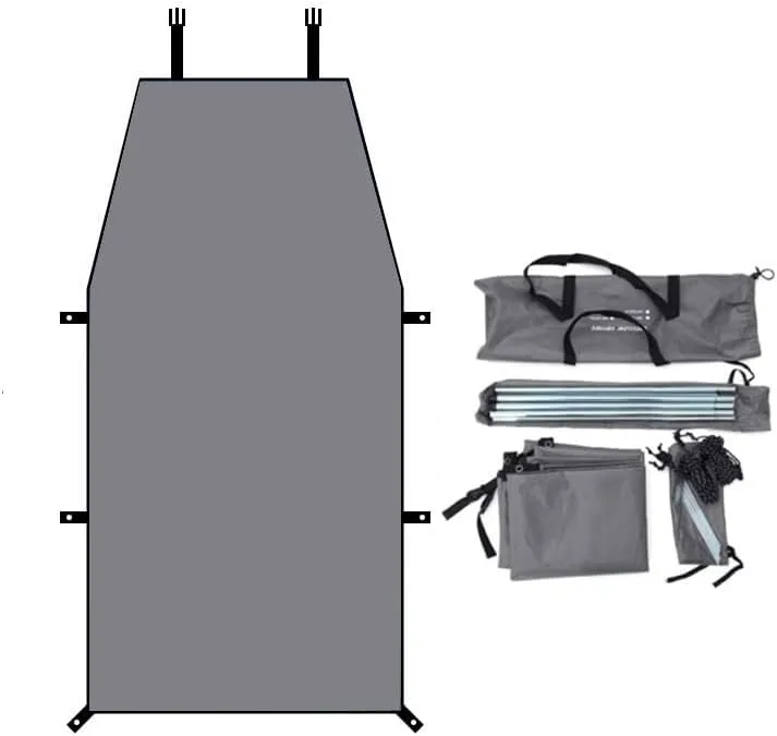for Renault Caravelle/Dauphine/Express/Laguna/Modus Camping Tarpaulin Car Awning Waterproof Hammock Rainproof Sunshade Rainproof Awning Outdoor,B Grey-S