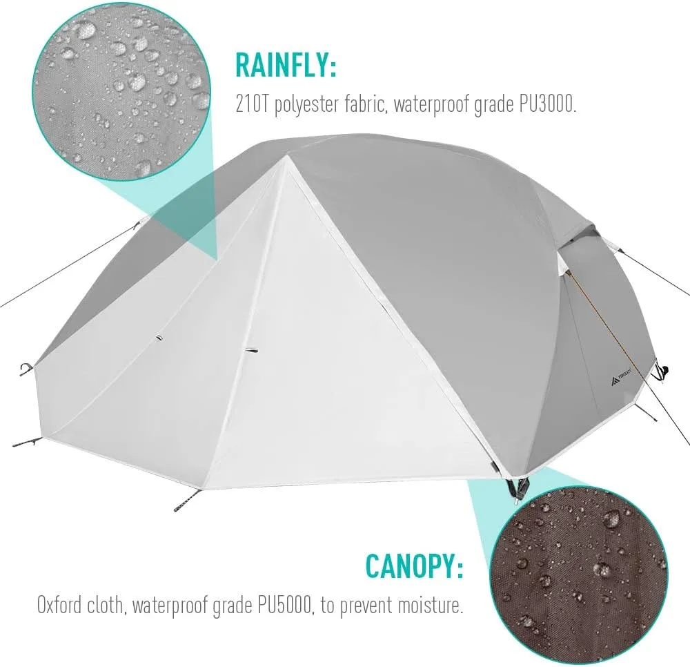 Forceatt Camping Tent for 3 Persons, Backpacking Tent Waterproof & Windproof, Easy Set up 丨 Instant Tent with Rain Fly for Camping, Hiking, Family Trips