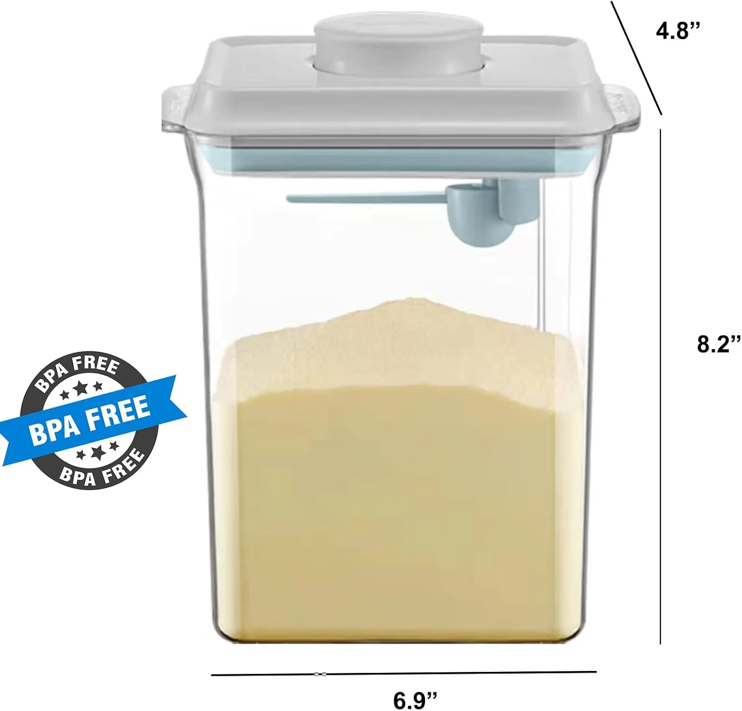 Formula Container for Baby Formula Dispenser with Scraper and Scoop One Button Handy 1000g Milk Powder Container BPA-Free Airtight Formula Storage Containers 2300ml
