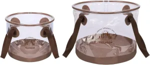 FREEMOON 2 Pack Collapsible Bucket, PVC Folding Bucket Wash Basin with Handle, Portable Storage Bucket Water Container for Camping Fishing Travelling Picnic Gardening(10L & 20L)