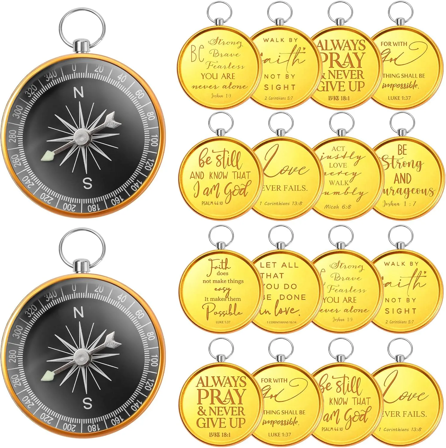 Fumete Christian Gift Compasses Hiking Scripture Religious Bible Vintage Gifts for Graduation Student Fathers Day Church Men Sunday School Teacher