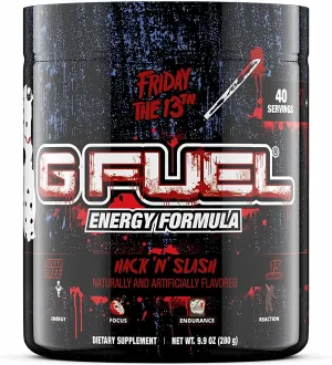 G Fuel Friday The 13th Energy Drink Powder, Pre Workout Caffeine Mix for Gaming, Sugar Free Focus Amino, Vitamin   Antioxidants, 9.9oz (Citrus Fruit Punch, 40 Servings)