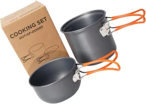 GANAZONO Camping Cookware Kit Portable Pot Folding Skillet Cooking Tools for Hiking Picnic Outdoor Kitchen