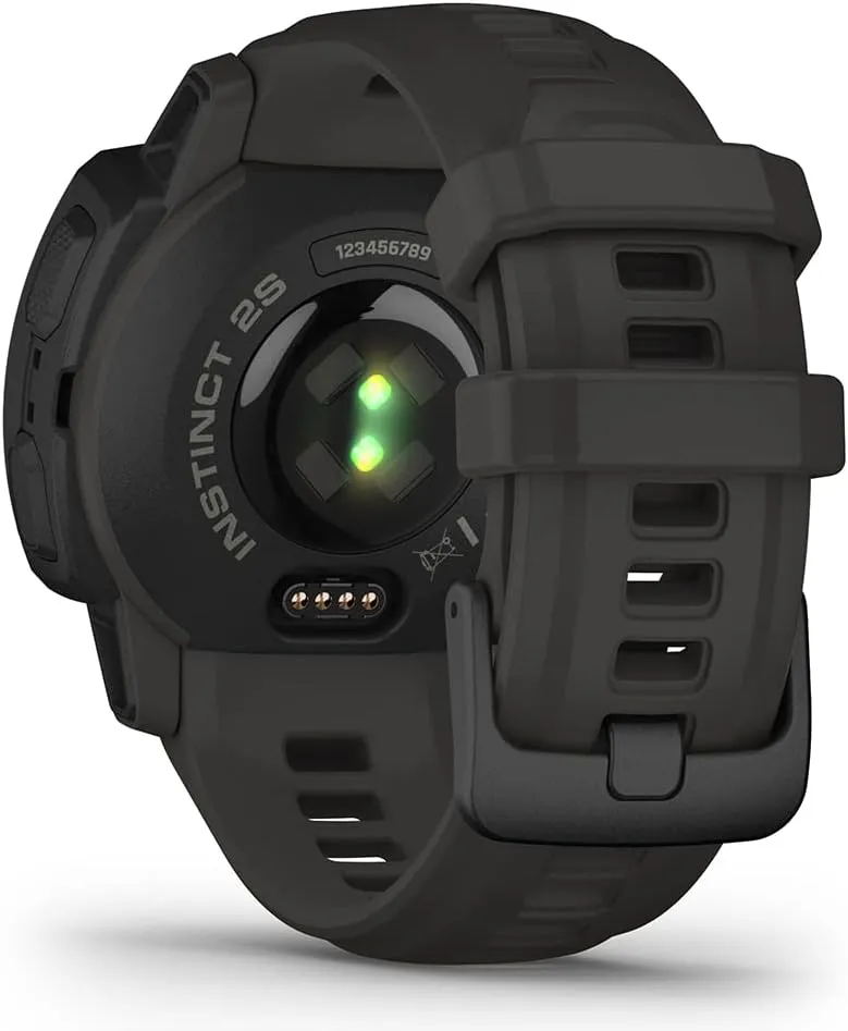 Garmin Instinct 2S Solar (Graphite) Rugged GPS Smartwatch Bundle - Outdoor Watch with Multi GNSS, Compass, Heart Rate, S/M, 40mm - Includes PlayBetter Screen Protectors & Portable Charger