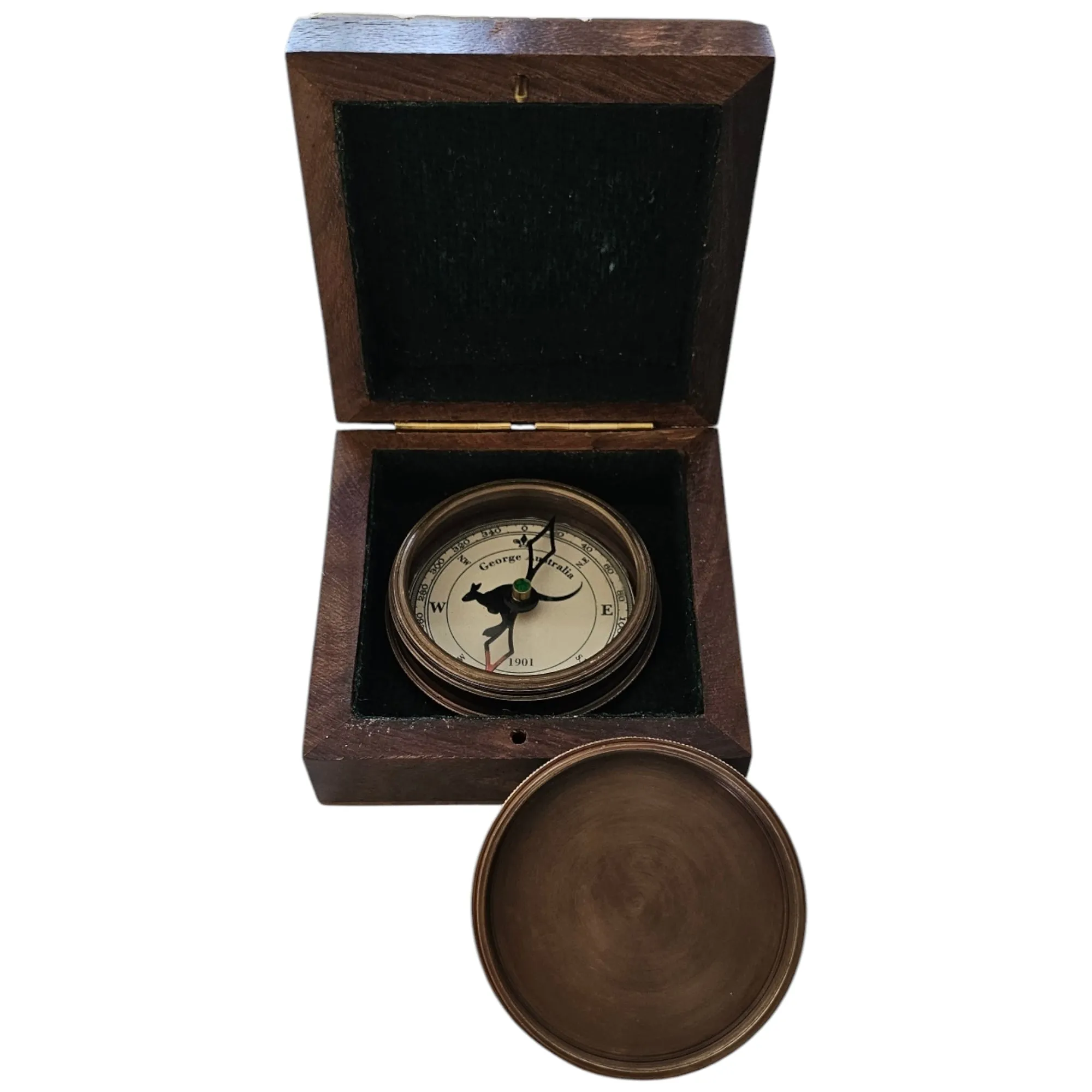 George Australia 1901 Kangaroo Compass | Custom Engraved Brass Antique Replica