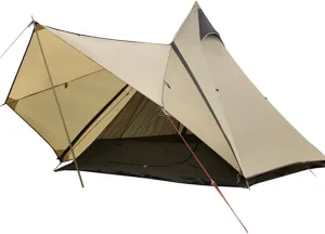 GeRRiT Outdoor Waterproof 4 Personen Yurt Bell Tent Family Teepee Tent Double Layers Indian Tipi Tent Suitable for Truck Camping Hiking Holidays