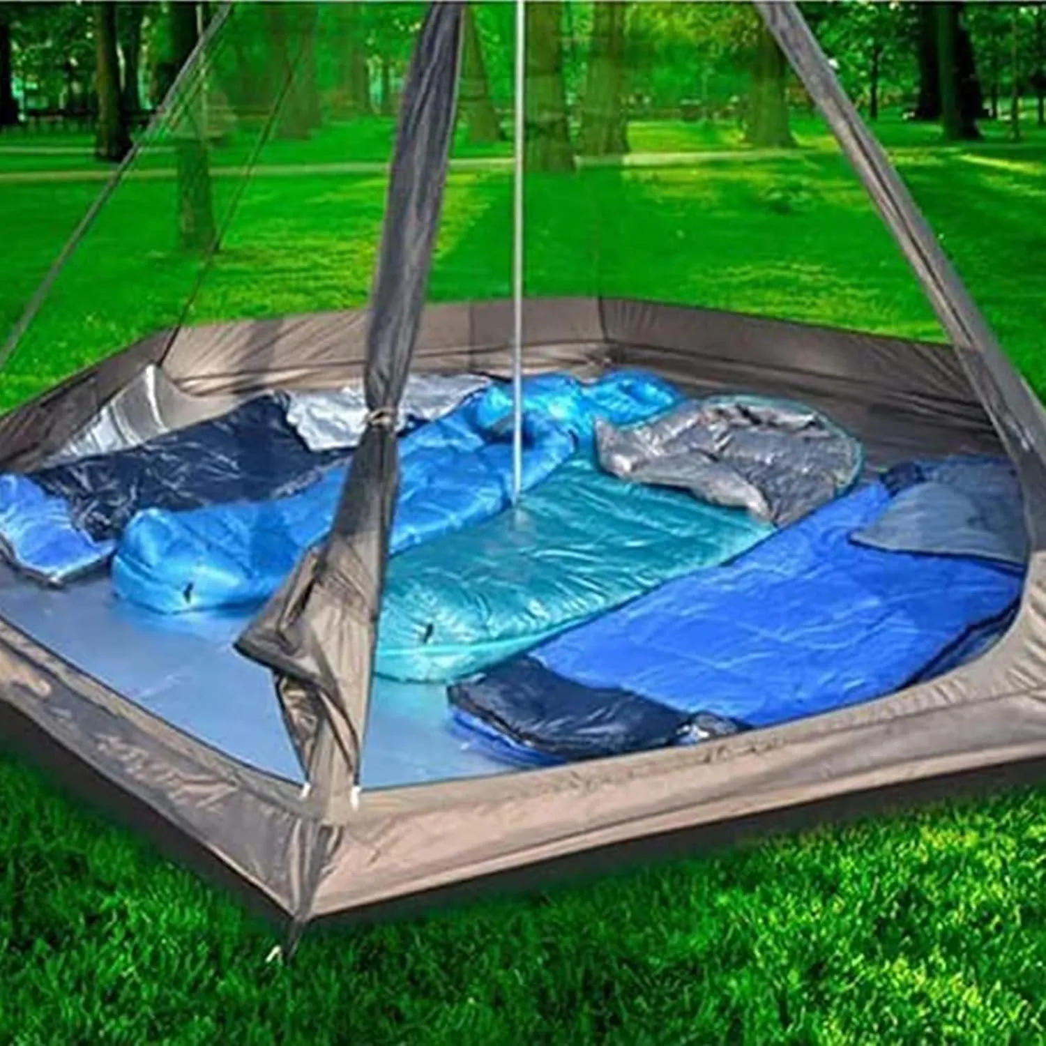 GeRRiT Tents for Camping 4 Person, Waterproof Pyramid Teepee Tent Adult Tent Waterproof Double Layers Indian Tent Yurt Tent Tower Post Bell Tent for Outdoor Family Trip Hello