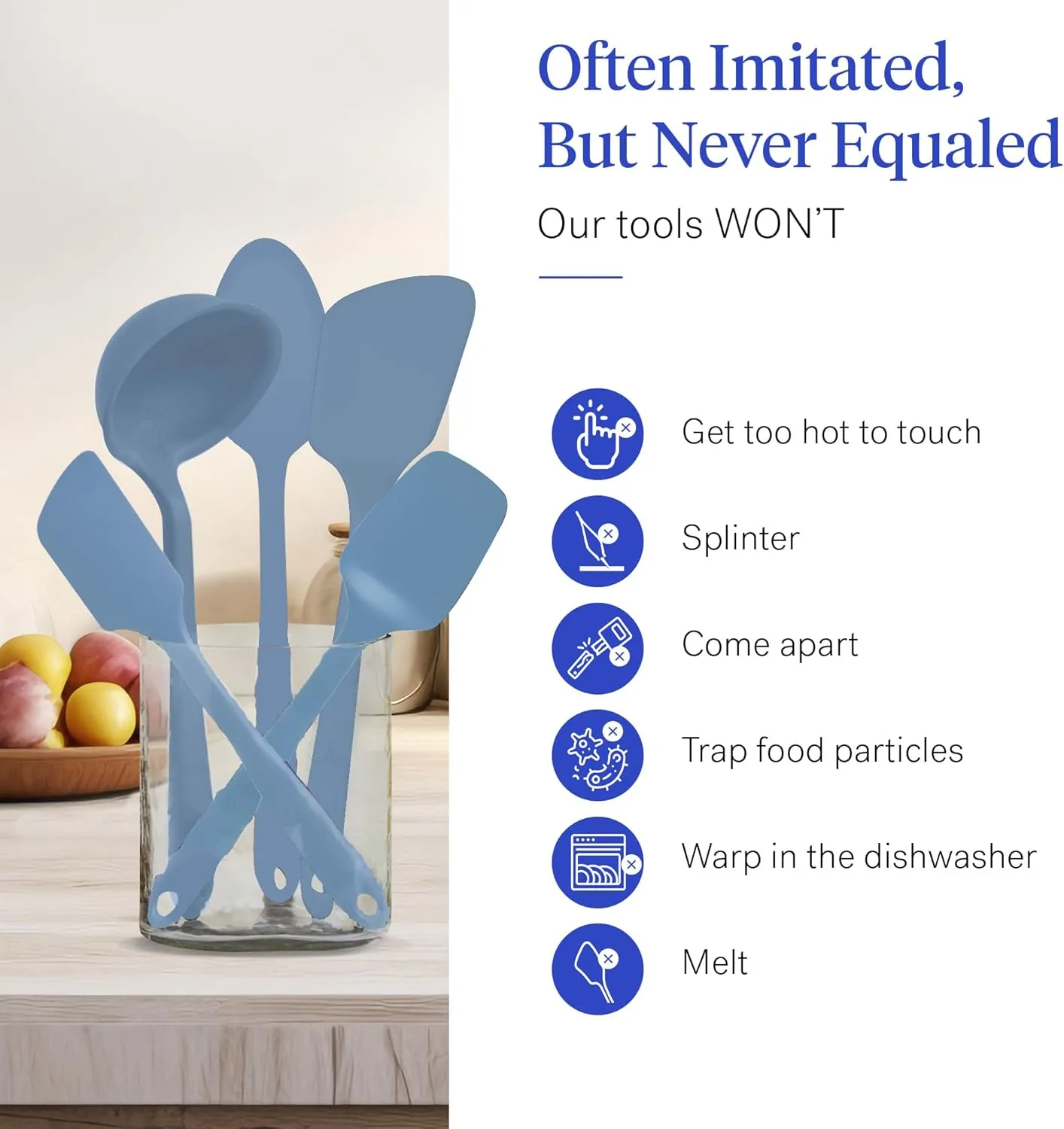 GIR: Get It Right 5 Piece Silicone Cooking Utensils Set - Ladle, Spatula, Flip, Spoon & Spoonula - Non-Stick, Heat Resistant & Dishwasher Safe - Silicone Kitchen Utensils - BPA & BPS Free - Slate