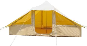 Glamping Tent - Waterproof Bell Tent w/Stove Jack for Family Camping in All Seasons Cotton Yurt Tent (Cotton 440X300X235CM)