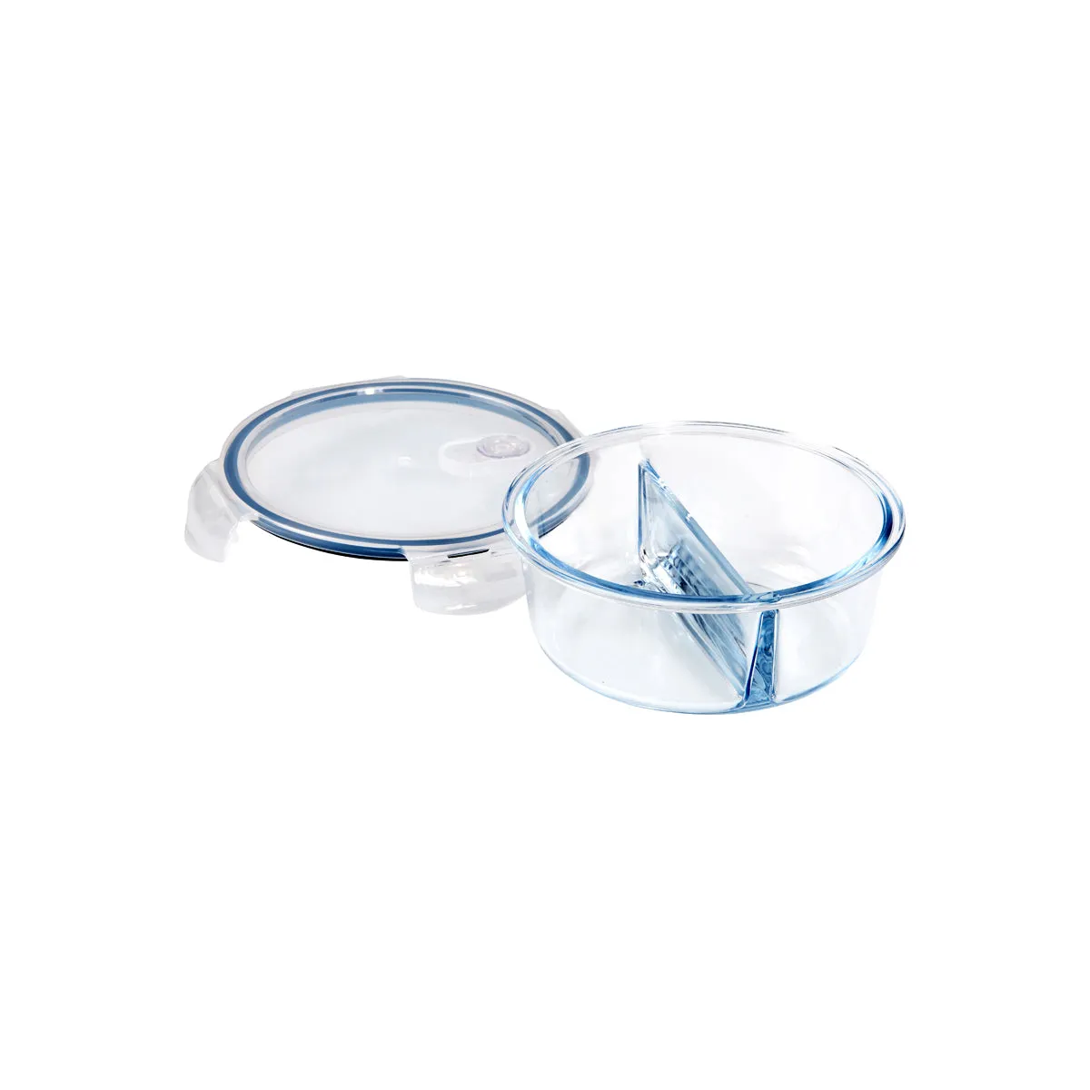 Glass Containers 2 Divider Round 950ml